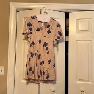 Free People tan and blue floral dress